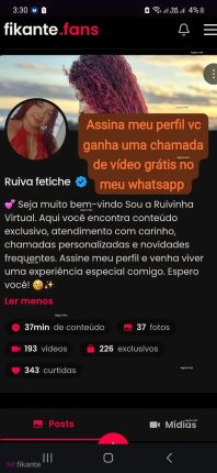Ruivinha Chamada - foto no feed de sexo virtual