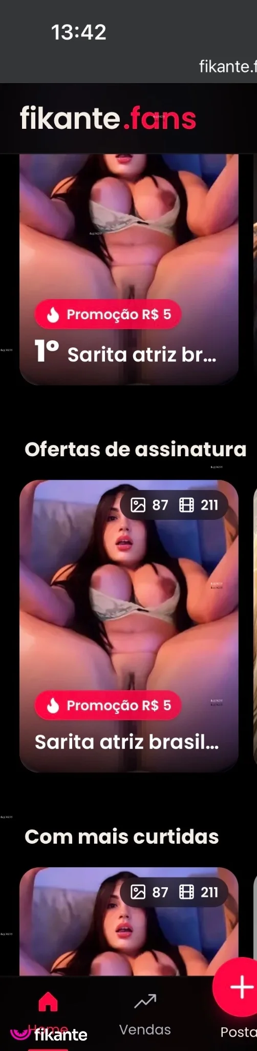 ATRIZ NINFETA BASILEIRINHA - foto no feed de sexo virtual