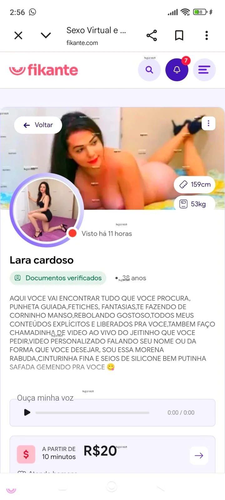 Lara cardoso - foto no feed de sexo virtual